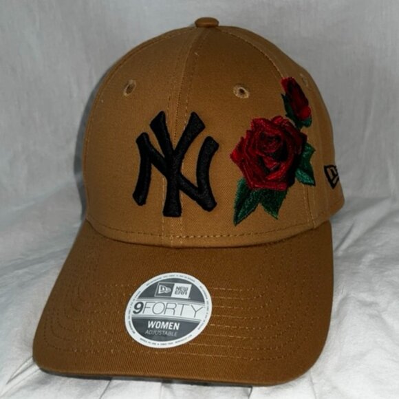 New Era New York Yankees Roses 9FORTY Womens Hat Cap Wheat - RARE - Picture 5 of 6